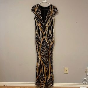 Sequin black and gold dress